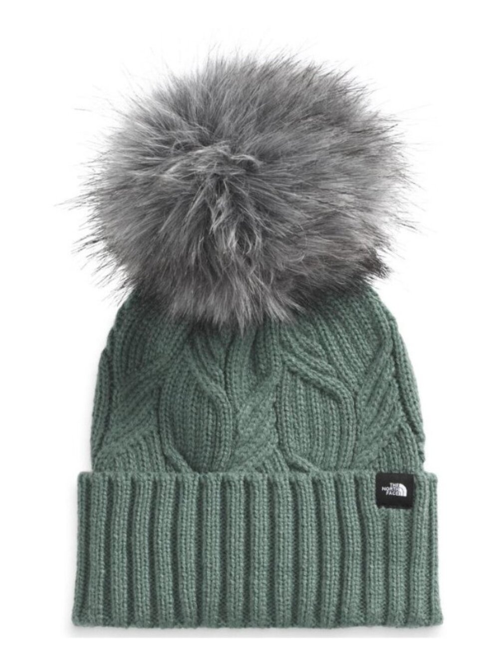 The North Face Oh-Mega Fur Pom Beanie Kids LAUREL WREATH GREEN knitted